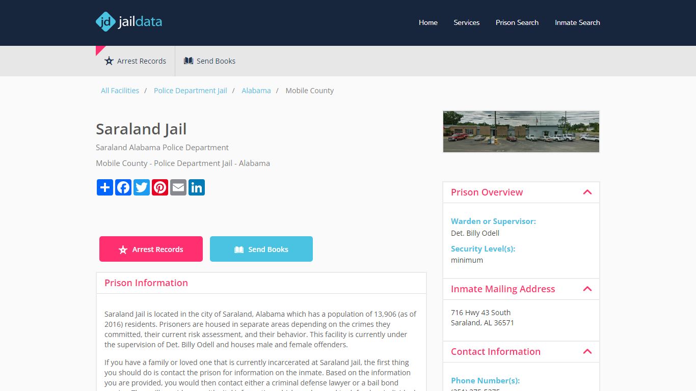 Saraland Jail Inmate Search & Information - Alabama